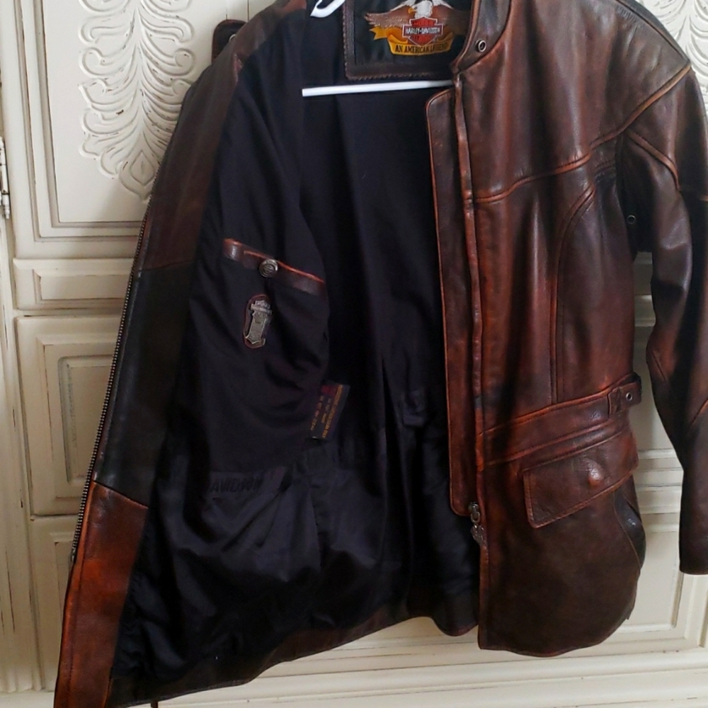 Harley Davison brown leather Jacket
